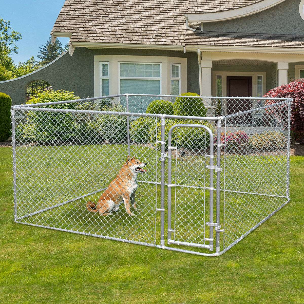 Dog Kennel Steel Wire Outdoor Heavy Duty Pet Cage Pen Run House ...